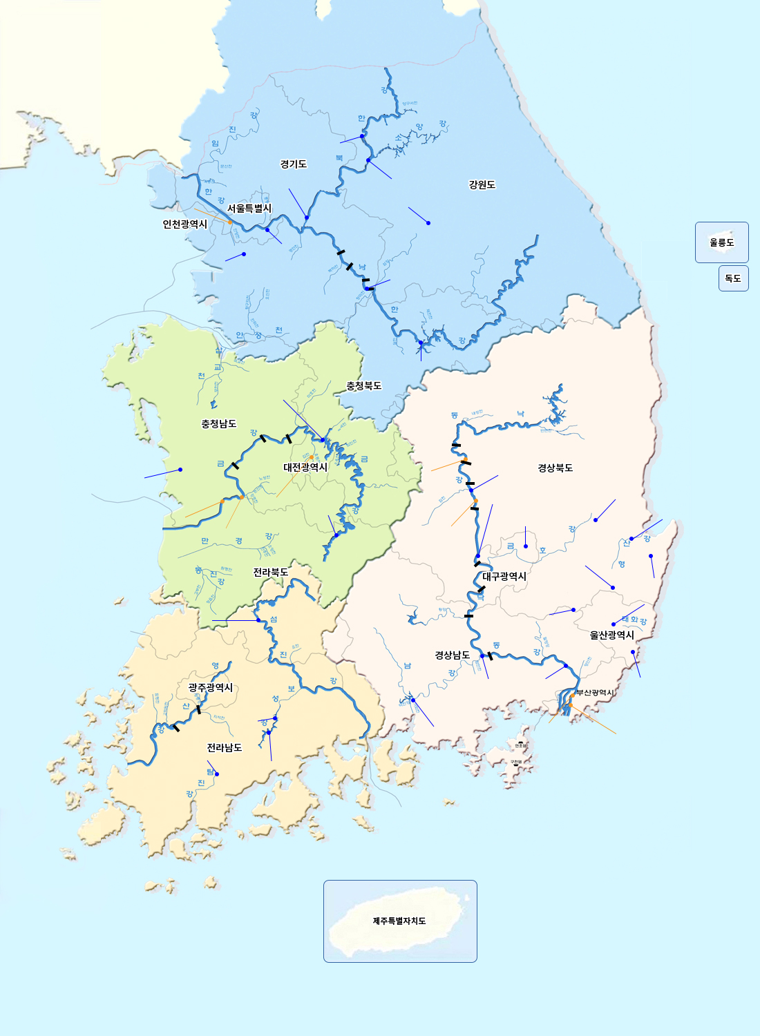 조류 경보지점 지도